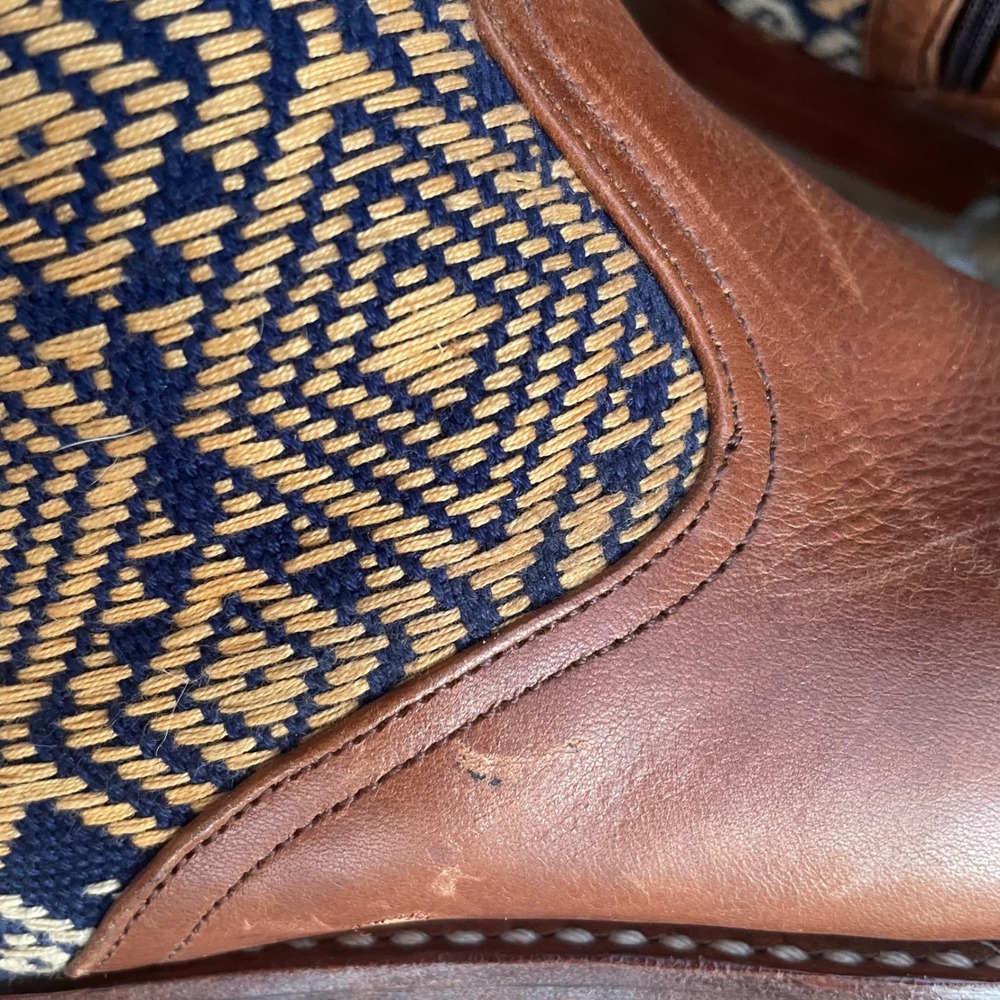Teysha Women's Brown Leather Ankle Boots Woven Aztec Tribal Western Women's 7.5 - Picture 8 of 8
